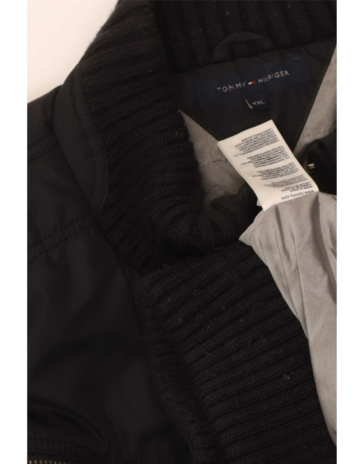 Tommy Hilfiger Herre Bomber Jacket UK 44 2XL Sort Nylon