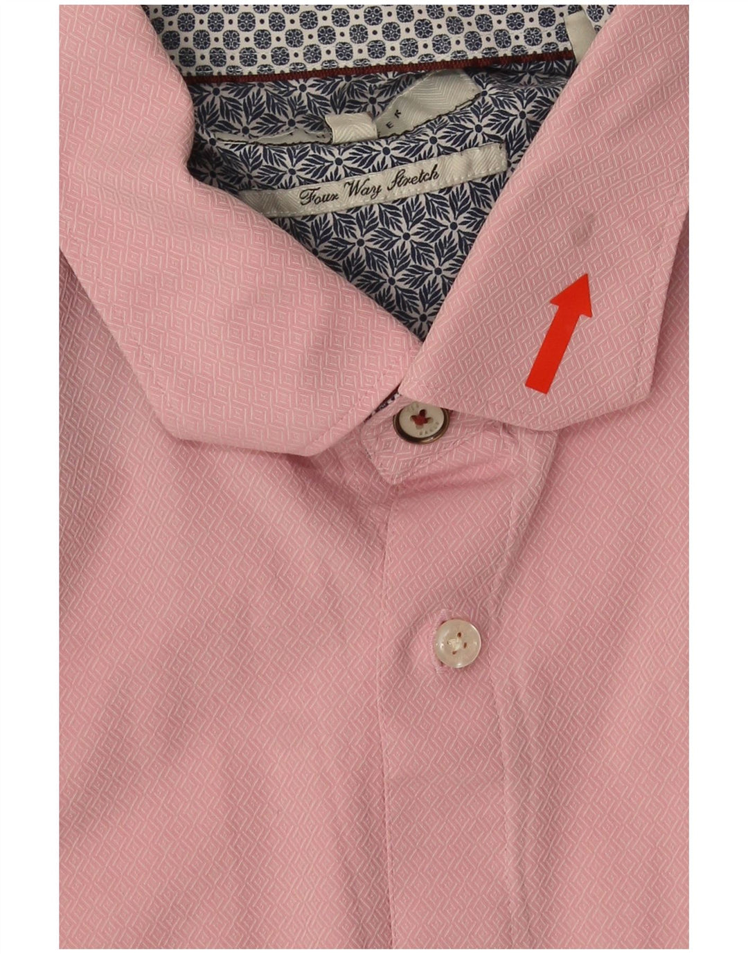 Ted Baker Herreskjorte str. 16 1/2 Large Pink Geometric Cotton