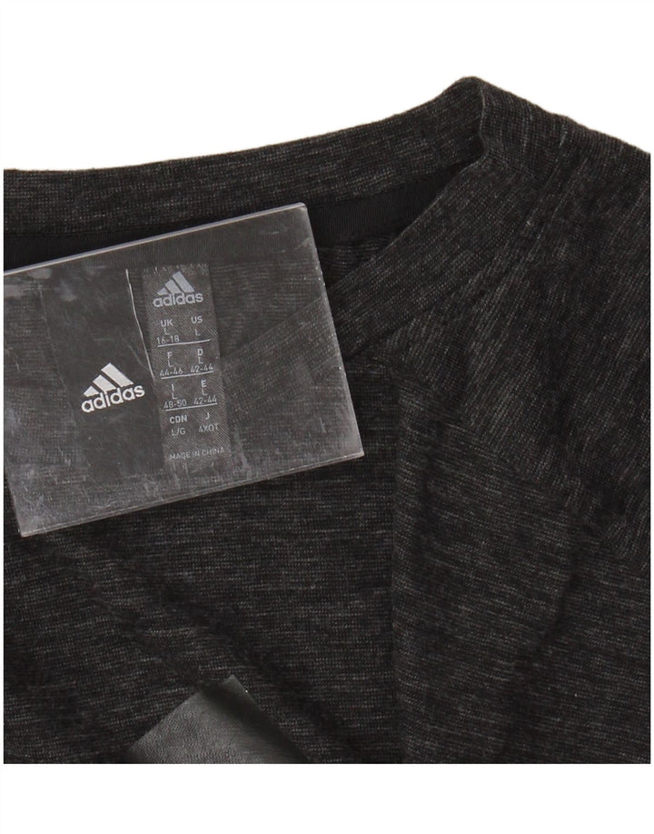 ADIDAS grafisk vesttop til kvinder DK 16/18, stor grå flækket