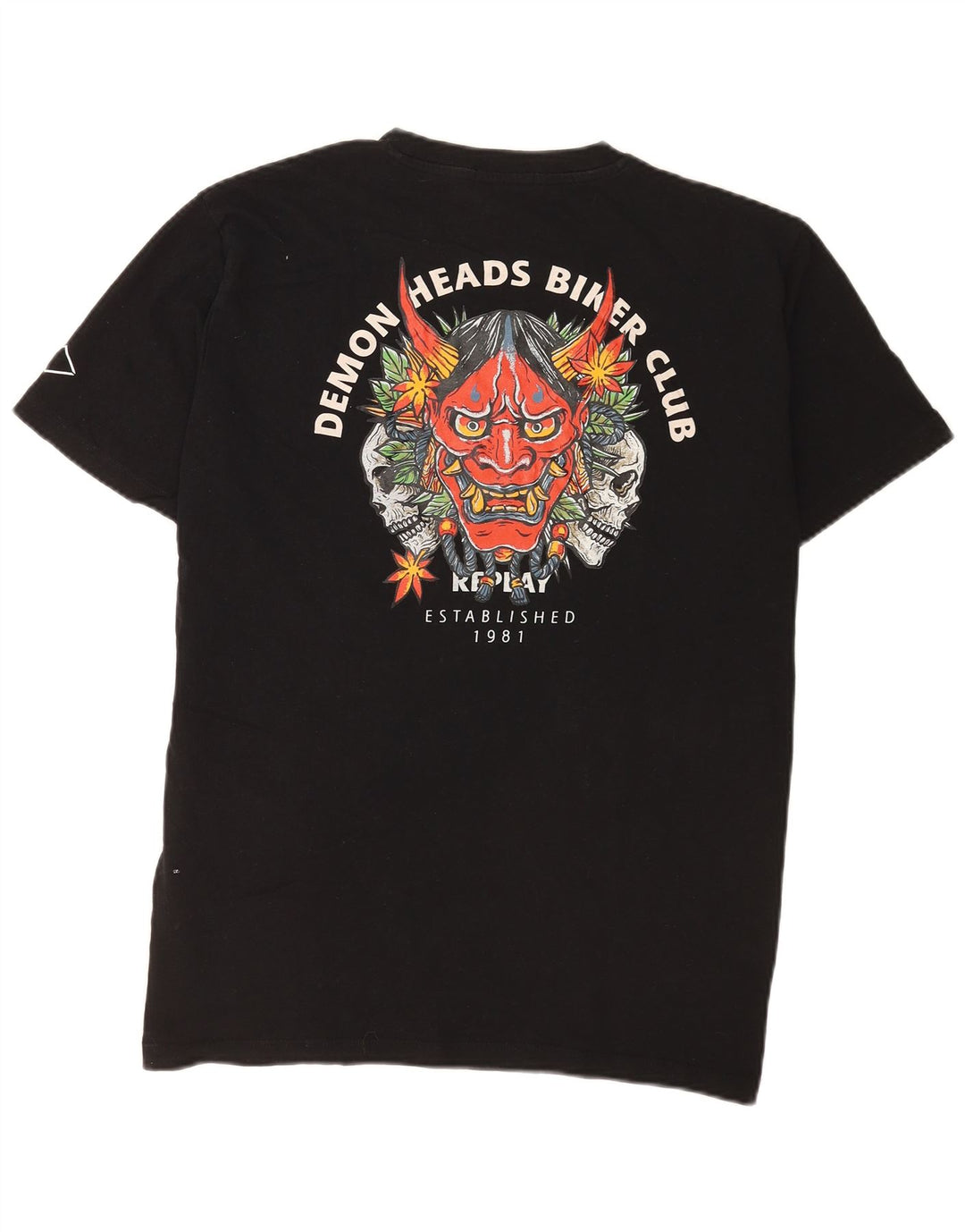 Replay Herre Grafisk T-Shirt Top XL Sort Bomuld