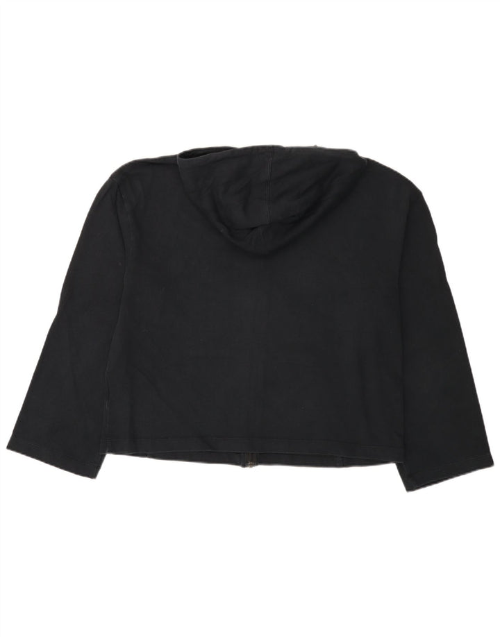 NIKE hættetrøje med lynlås til kvinder UK 12 Medium Sort bomuld