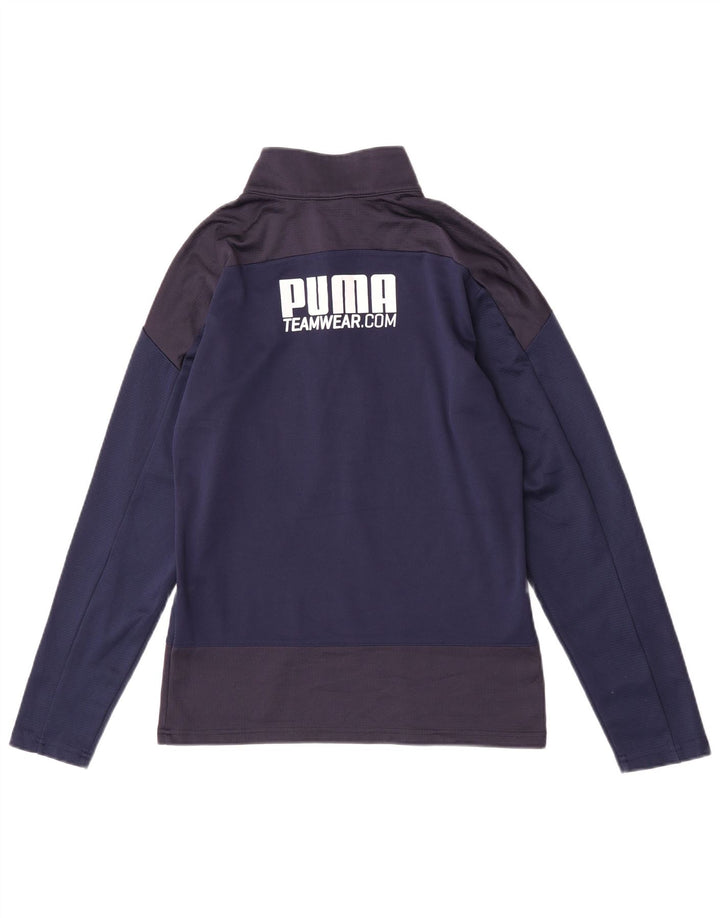 Puma Herre Grafisk Pullover Træningsdragt Top Small Navy Blue Colourblock