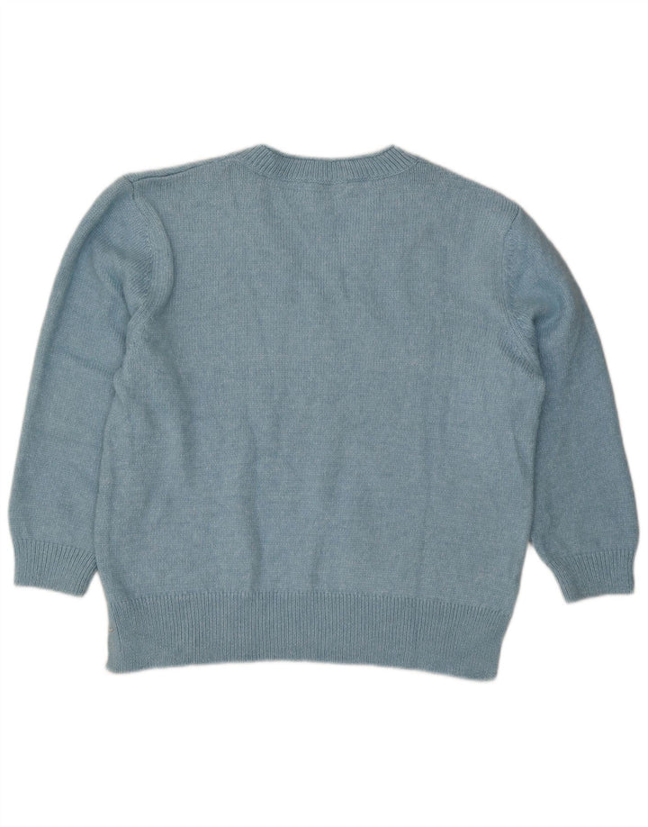Zara Dame Oversized V-hals sweater UK 18 XL Blå