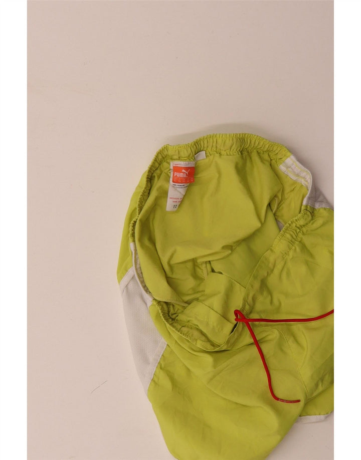 PUMA Sportsshorts til kvinder UK 14 Large Yellow Colourblock Polyester