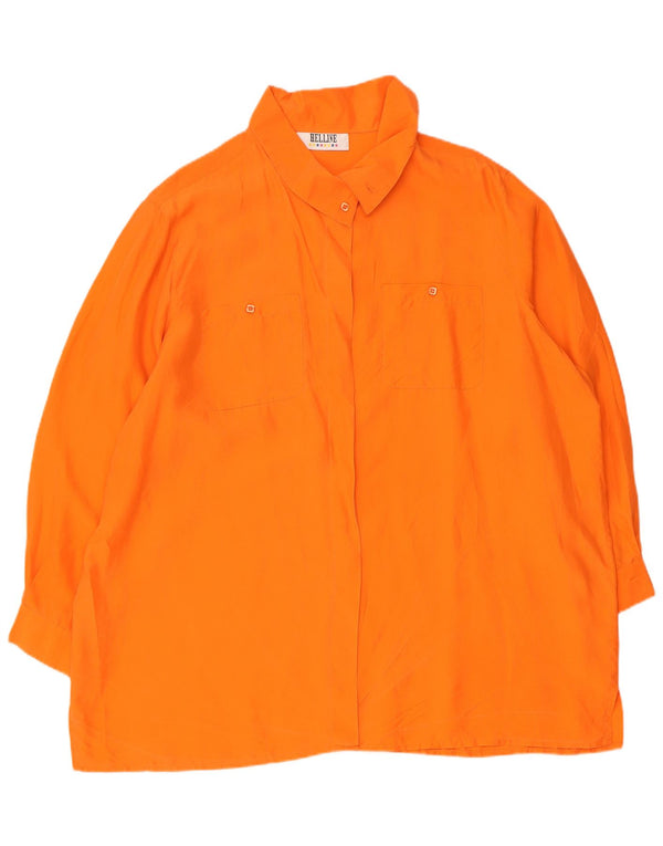 HELLINE skjortebluse til kvinder UK 22/24 3XL Orange Silke