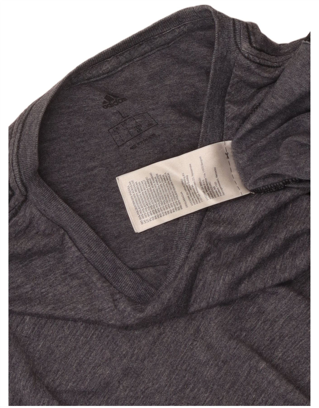 Adidas Herre T-Shirt Top Large Navy Blue Flecked Polyester