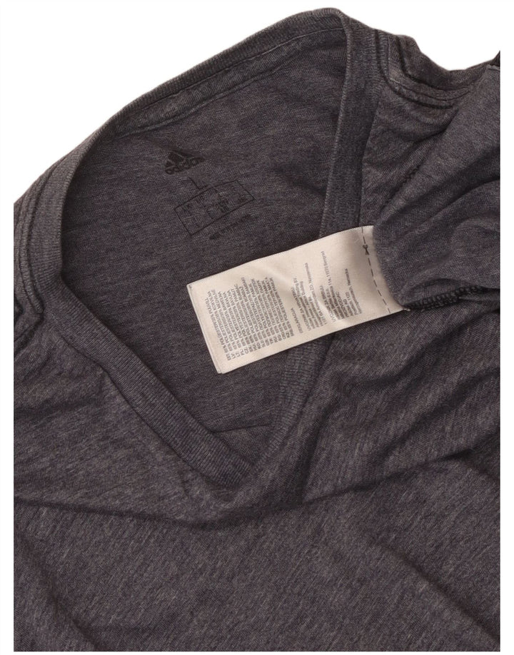 Adidas Herre T-Shirt Top Large Navy Blue Flecked Polyester