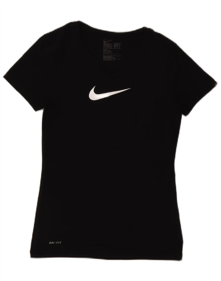 Nike Herre Dri Fit Slim Fit Grafisk T-Shirt Top Lille Sort