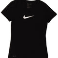 Nike Herre Dri Fit Slim Fit Grafisk T-Shirt Top Lille Sort