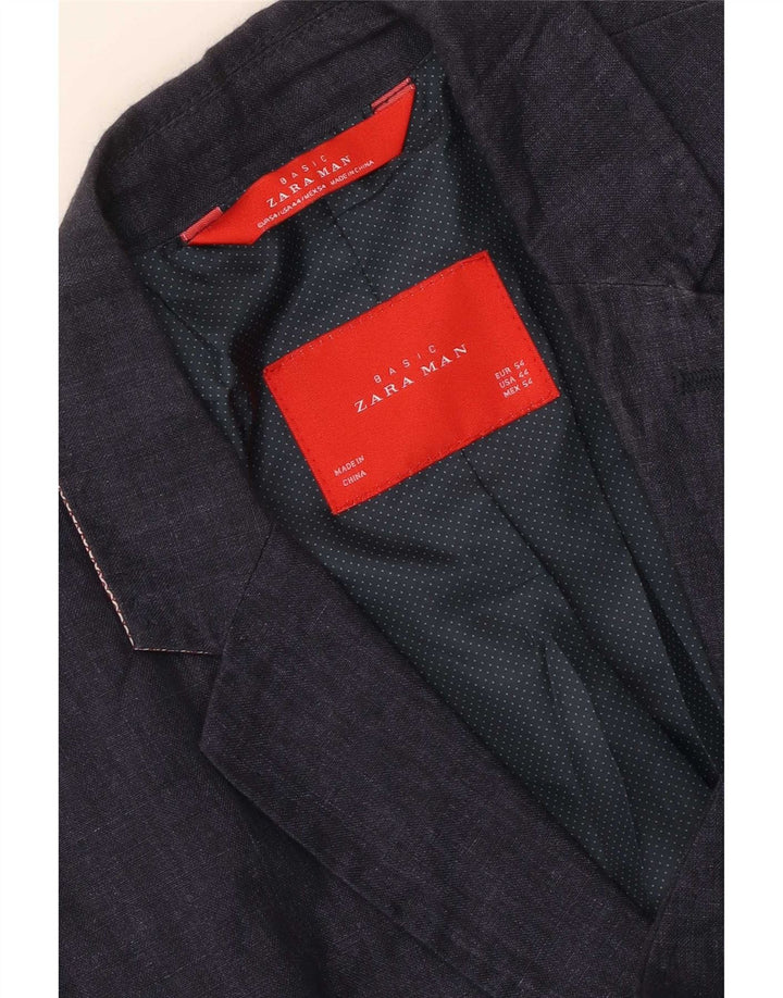 Zara Herre 2-knaps blazerjakke EU 54 XL Marineblå