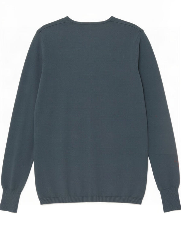 Benetton Dame Cardigan Sweater UK 14 Stor Blå Bomuld