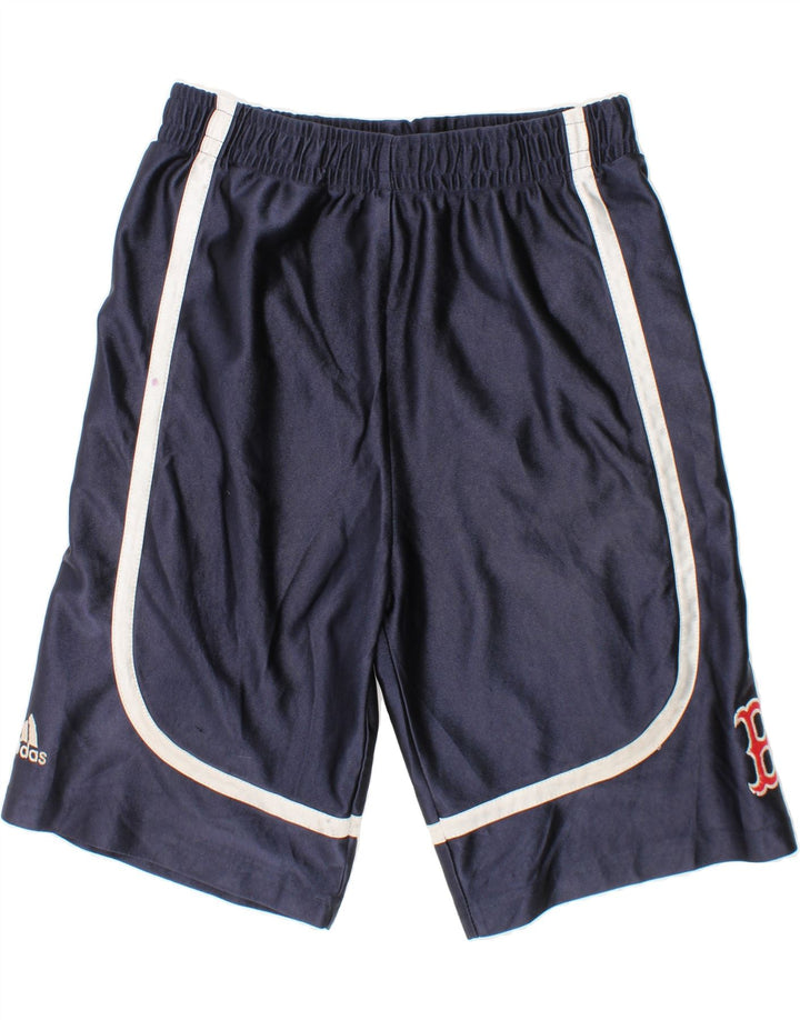 ADIDAS Boys Graphic Sport Shorts 7-8 Years Small Navy Blue Polyester Vintage Adidas and Second-Hand Adidas from Messina Hembry 