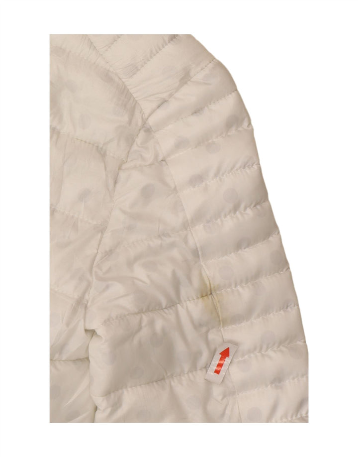 Guess polstret jakke til kvinder UK 6 XS Hvid plettet polyester
