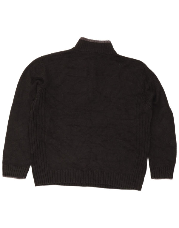 Pierre Cardin Herre Zip Neck Jumper Sweater XL Sort Akryl