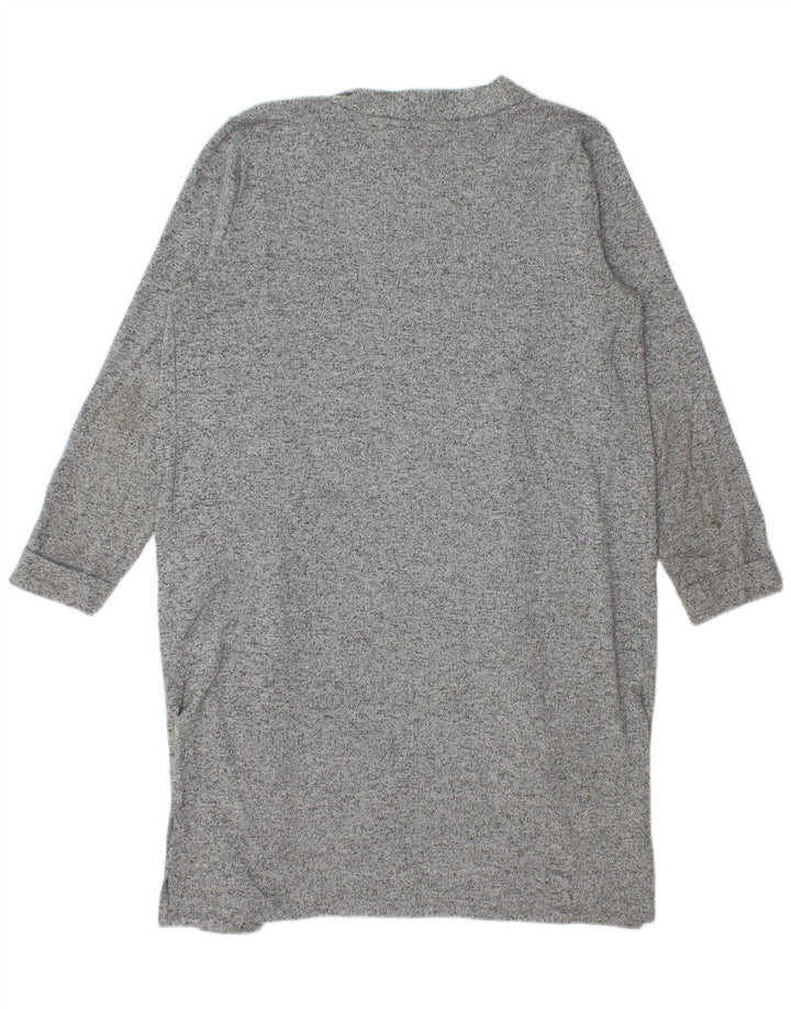 Lipsy Womens Longline Cardigan Sweater UK 16 Large Grey Flecked Polyester