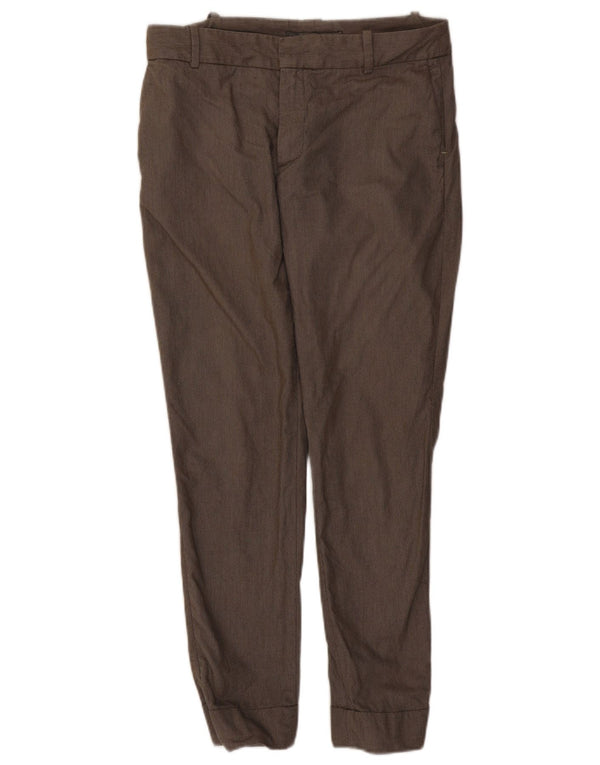 Zara Dame Mid Rise Joggers Chino Bukser Large W30 L27 Brun