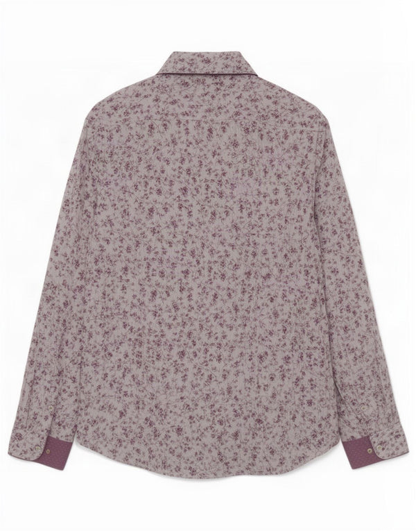 Ted Baker Herreskjorte str. 6 2XL Grå blomsterbomuld