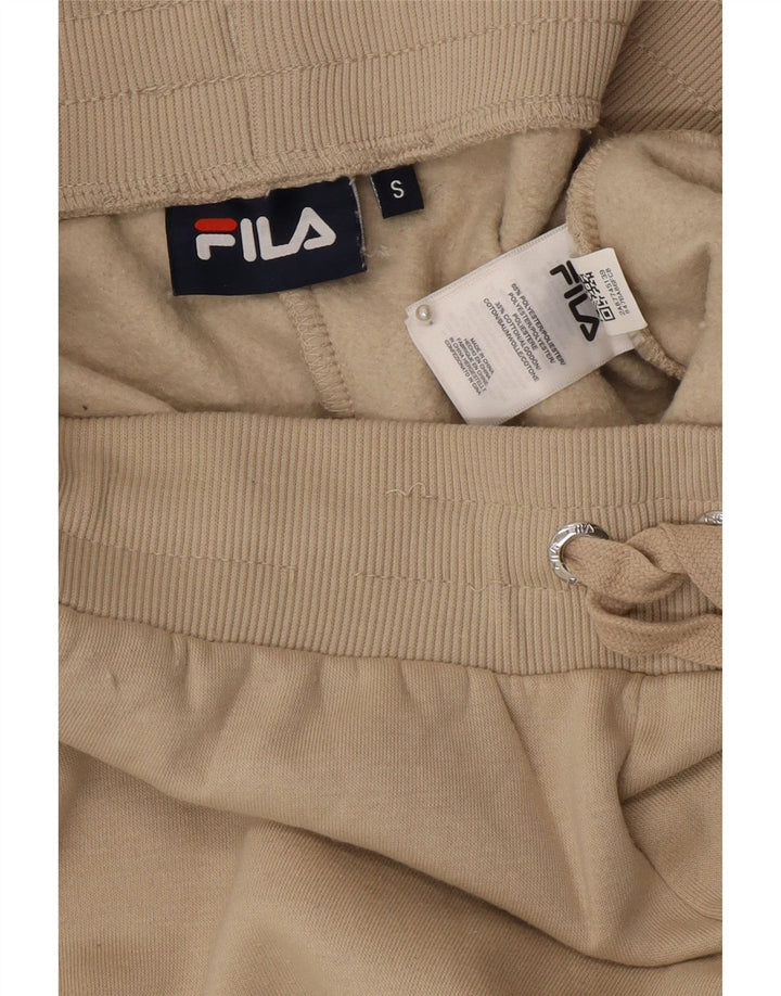 Fila Dame grafisk træningsdragt Bukser Joggers UK 10 Small Beige Polyester