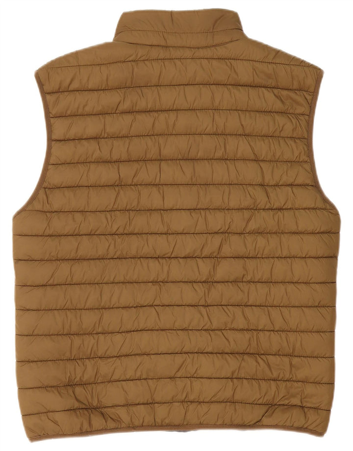 Zara Herre Polstret Gilet UK 40 Stor Khaki Polyester