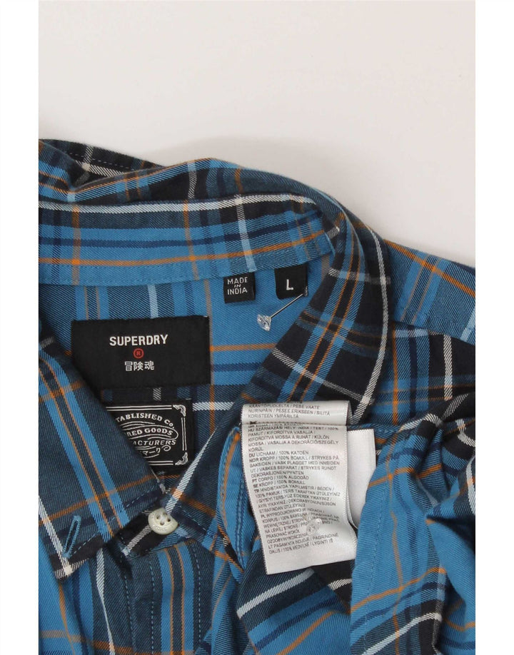 Superdry Flannelskjorte til mænd Large Blue Plaid