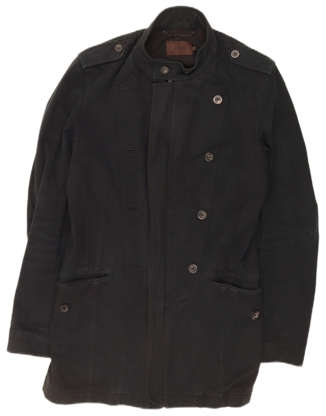 Reiss Herre Military Jacket UK 36 Small Black Bomuld
