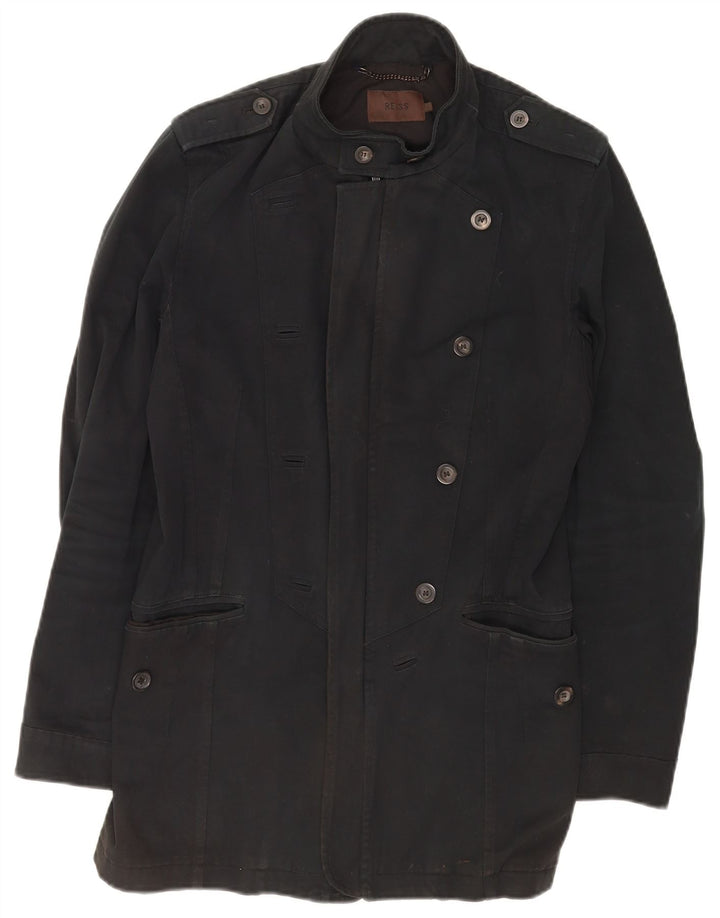 Reiss Herre Military Jacket UK 36 Small Black Bomuld