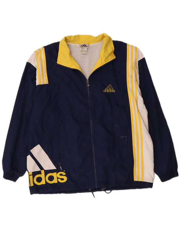 Adidas Mens Tracksuit Top Jacket UK 40/42 Medium Navy Blue Colourblock