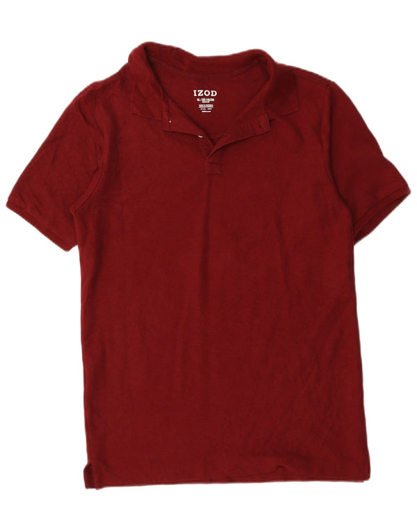 Izod Boys Polo Shirt 15-16 år XL Bourgogne bomuld