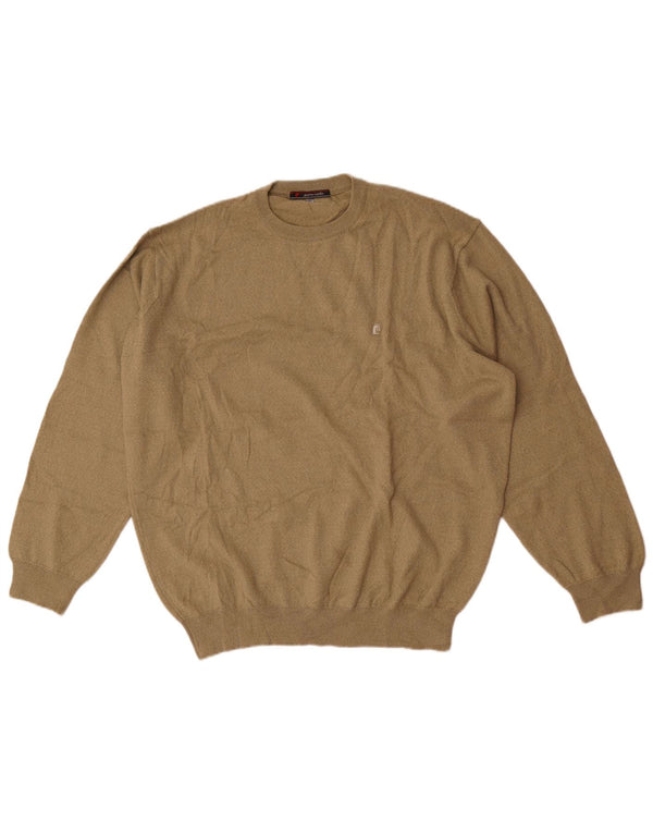 Pierre Cardin Herre Regular Fit Crew Neck Jumper Sweater XL Khaki Akryl