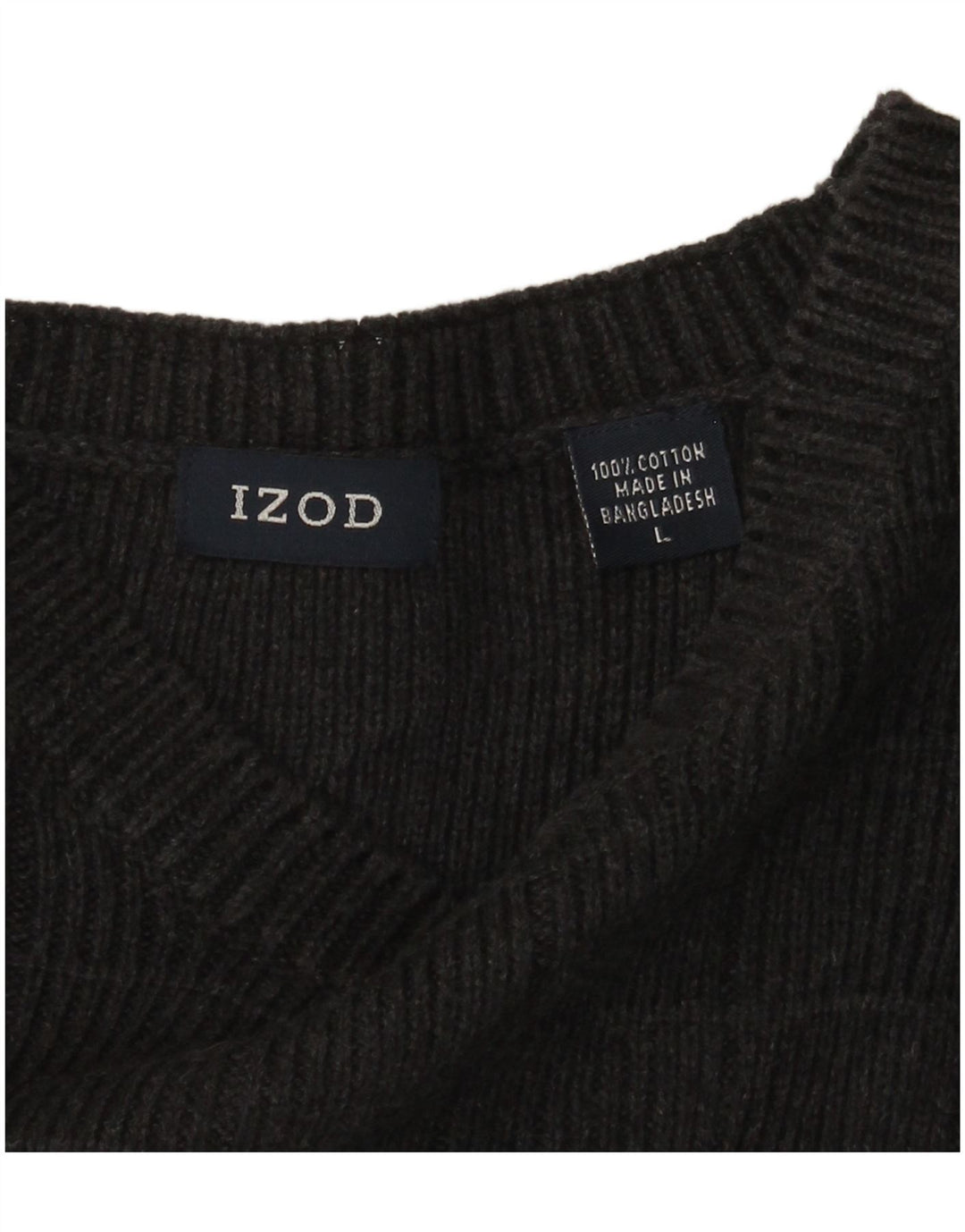 IZOD Herre Boat Neck Jumper Sweater Stor Grå Ternet Bomuld