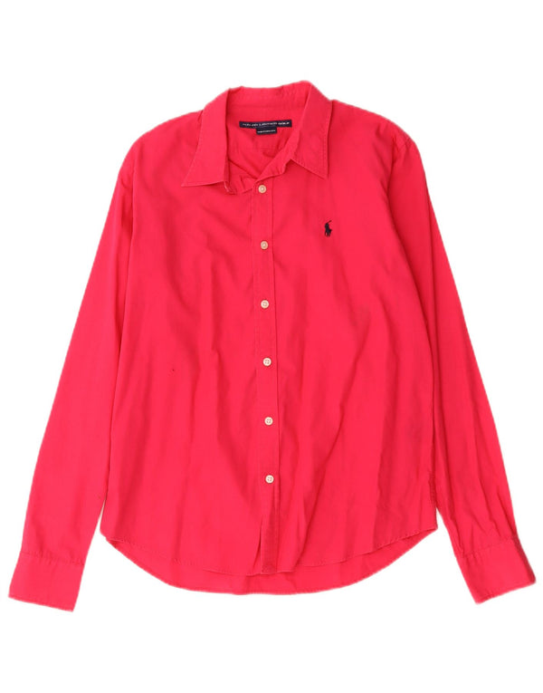 Ralph Lauren Dameskjorte UK 14 Medium Rød Bomuld