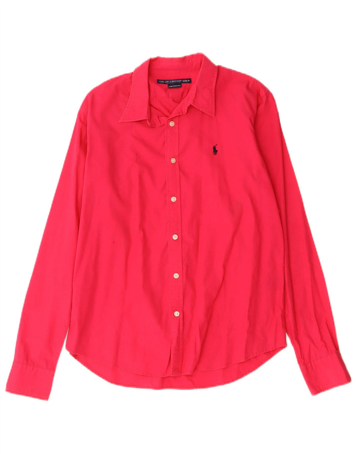 Ralph Lauren Dameskjorte UK 14 Medium Rød Bomuld