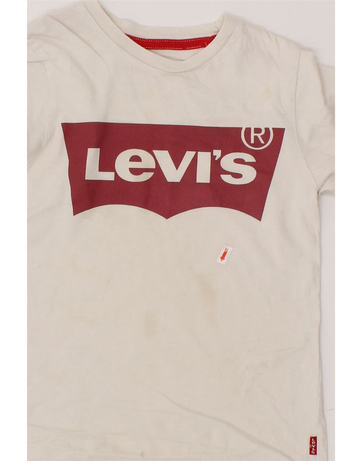 LEVI'S Boys Graphic T-Shirt Top 7-8 Years White Vintage Levi's and Second-Hand Levi's from Messina Hembry 