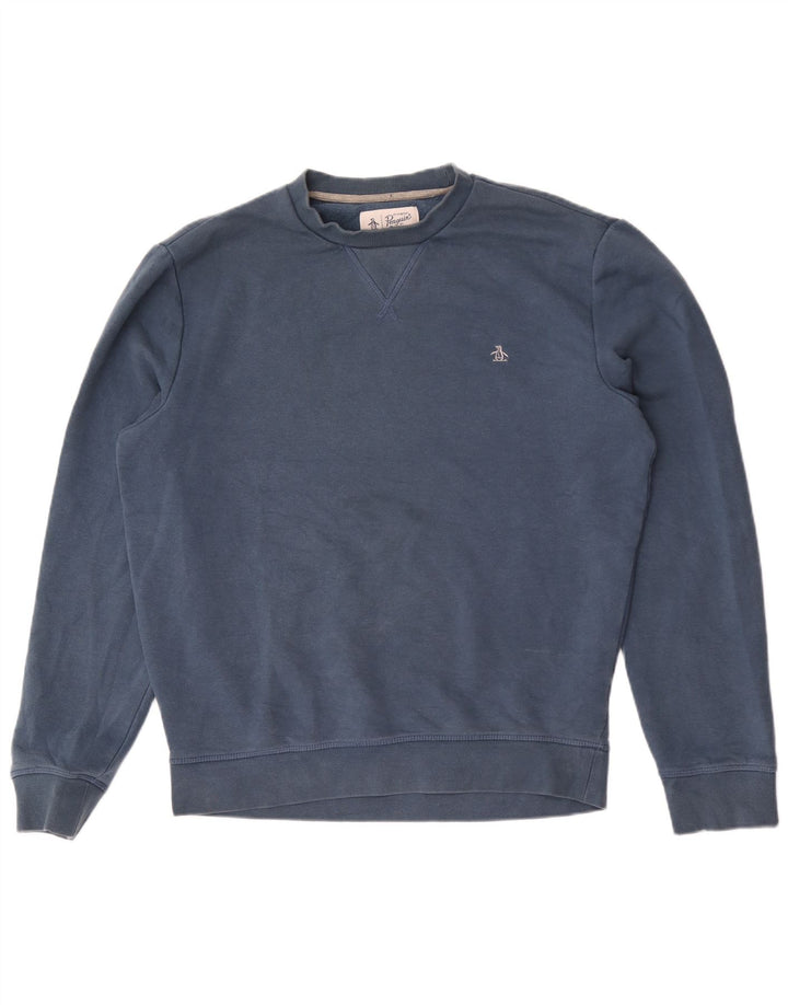 Penguin Herre Sweatshirt Jumper Stor Blå Bomuld