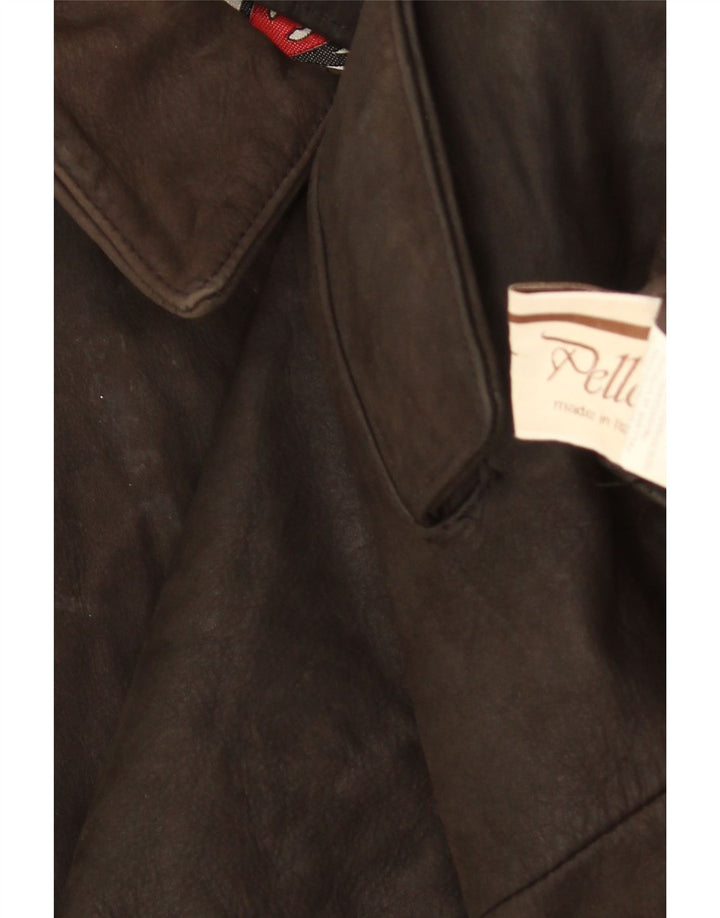 VINTAGE Dame Læderjakke EU 44 XL Brun Læder