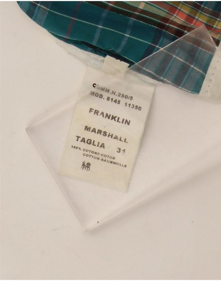 FRANKLIN MARSHALL Mens Chino Shorts W31 Medium Green Check Vintage Franklin Marshall and Second-Hand Franklin Marshall from Messina Hembry 
