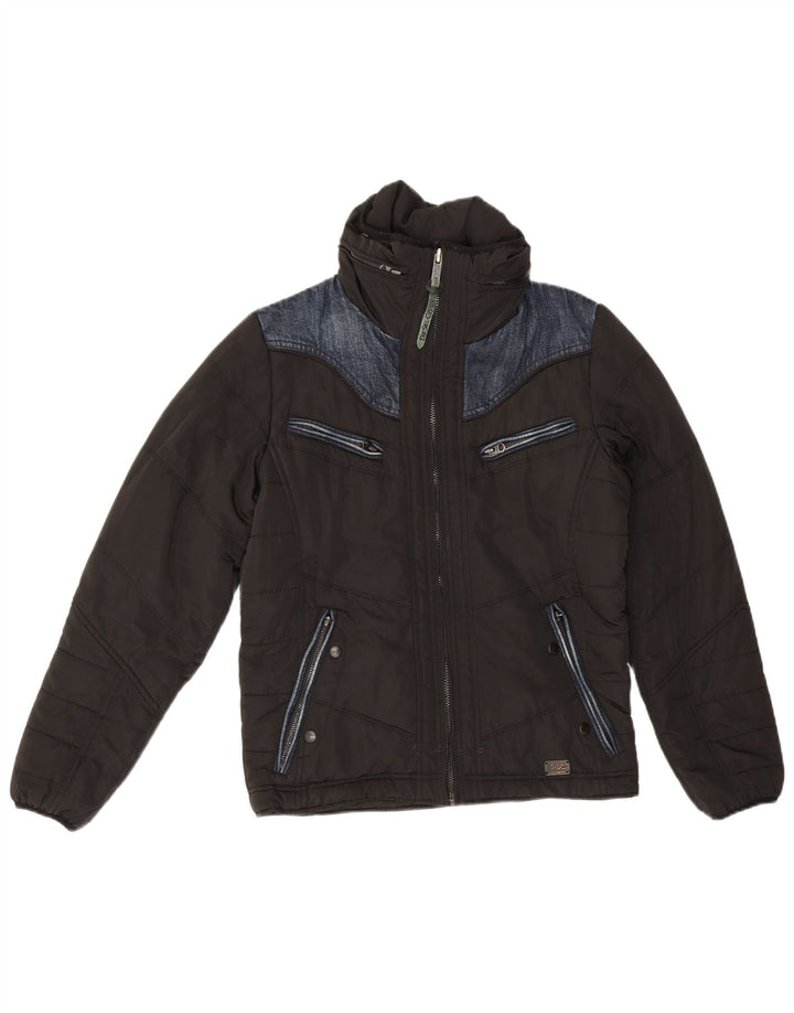 Diesel Dame Hætte Oversized Polstret Jakke UK 6 XS Sort