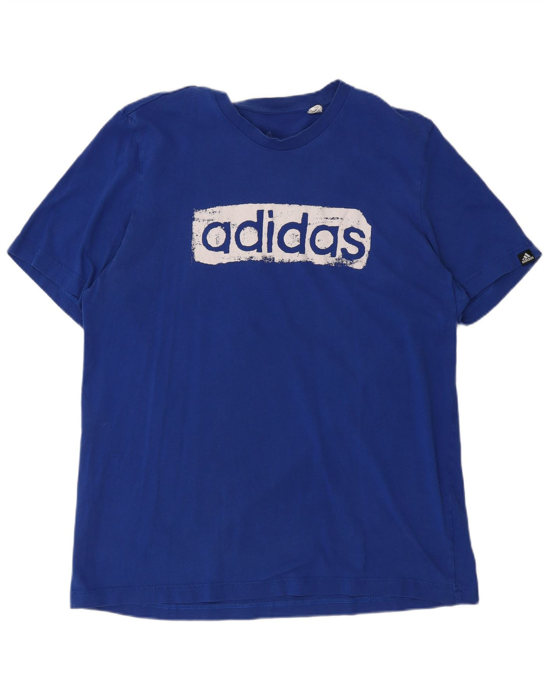 ADIDAS Grafisk T-shirt til mænd, mellemblå bomuld