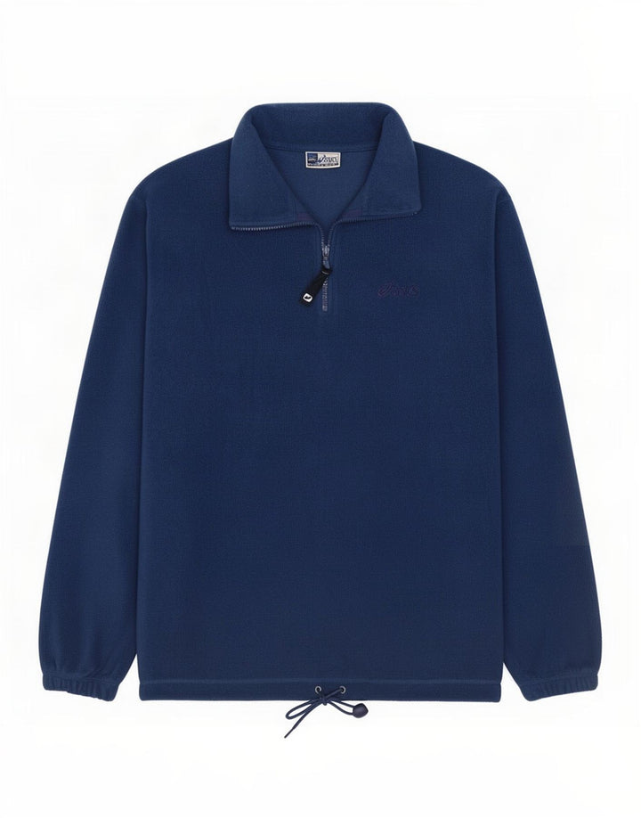 Asics herre lynlås hals fleece jumper stor marineblå polyester