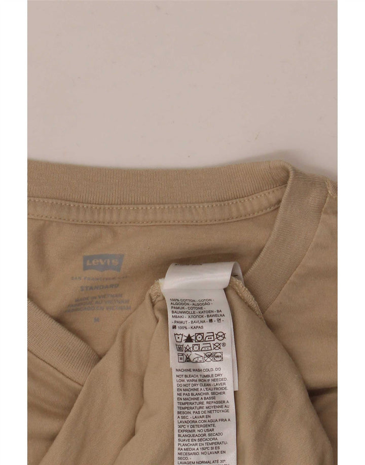 Levi's Herre Standard Fit Grafisk T-shirt Top Medium Beige Bomuld