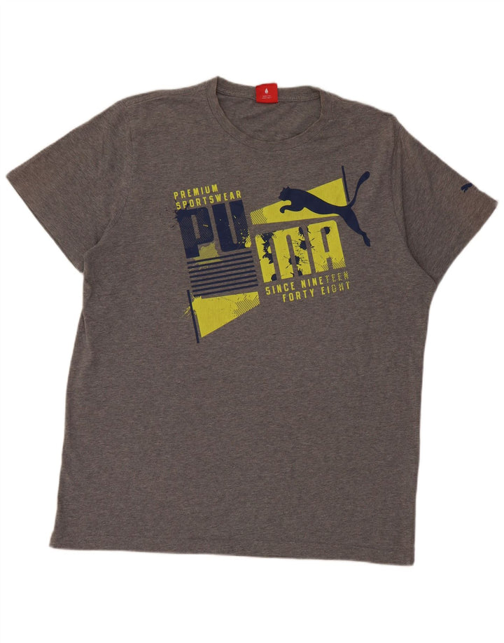 Puma Herre Grafisk T-Shirt Top XL Grå