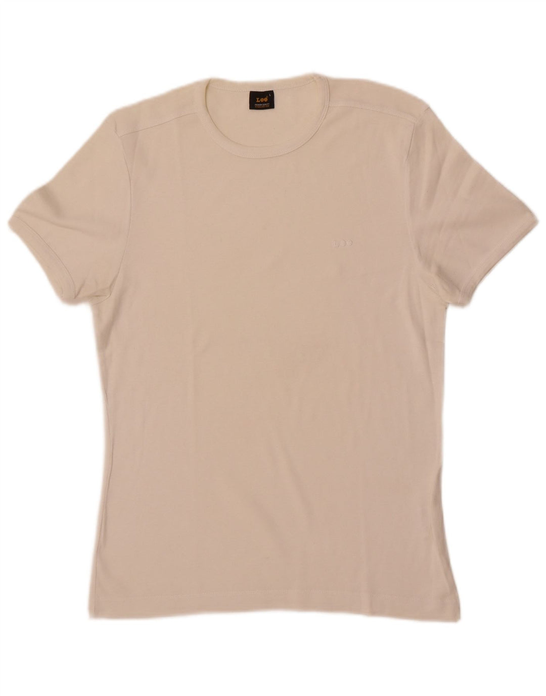 Lee Dame T-Shirt Top UK 14 Stor Hvid Bomuld