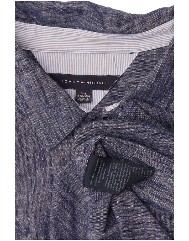 Tommy Hilfiger Dame Pullover Shirt UK 20 2XL Blå Flecked Bomuld