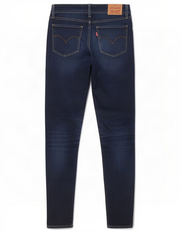 Levi's Dame 711 Skinny Jeans W26 L30 Marineblå Bomuld