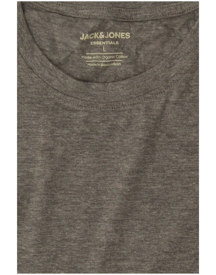 Jack & Jones Herre T-Shirt Top Stor Grå Bomuld