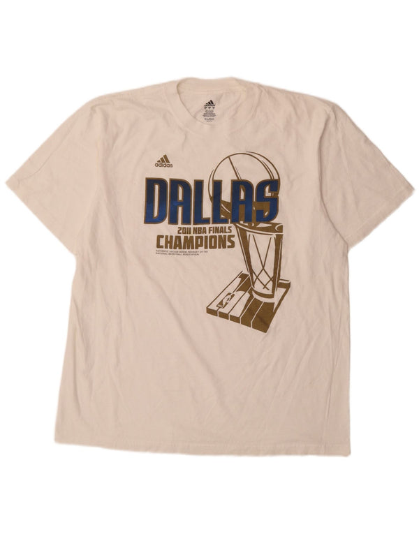 Adidas Herre Dallas Graphic T-Shirt Top XL Hvid Bomuld