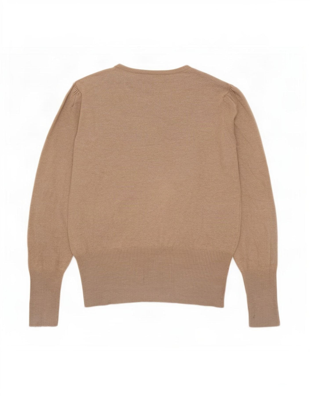 Marks & Spencer Dame Boat Neck Jumper Sweater UK 12 Medium Beige Viscose