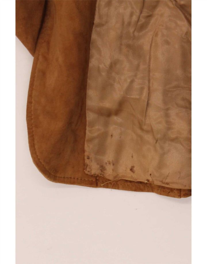 Anfor Dame Ruskind 2 Button Blazer Jacket IT 52 2XL Beige Læder