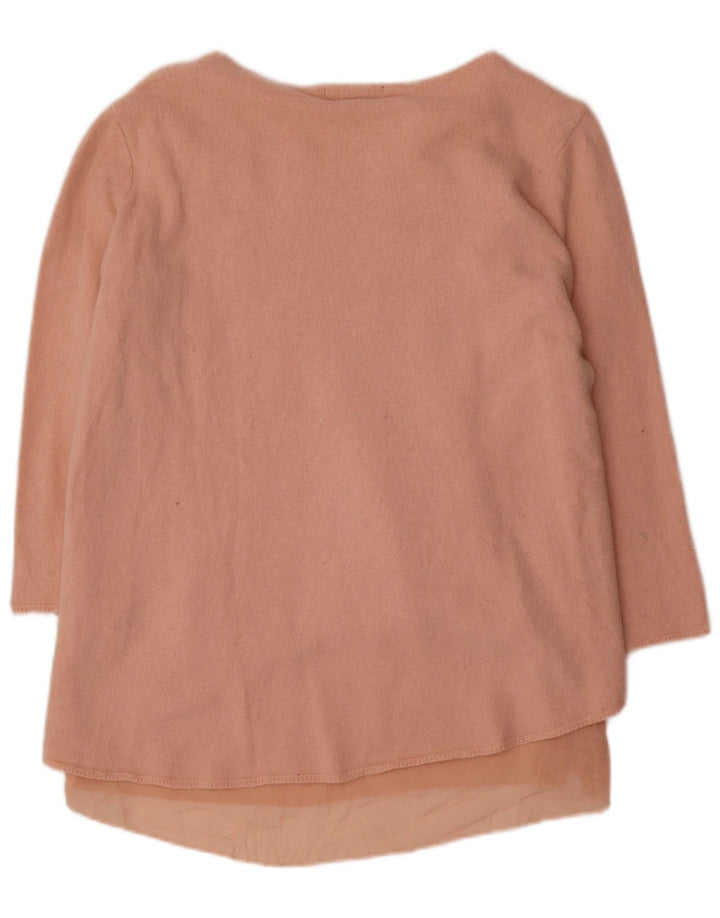 Zara Dame 3/4 ærmet Tunika Top UK 14 Large Pink
