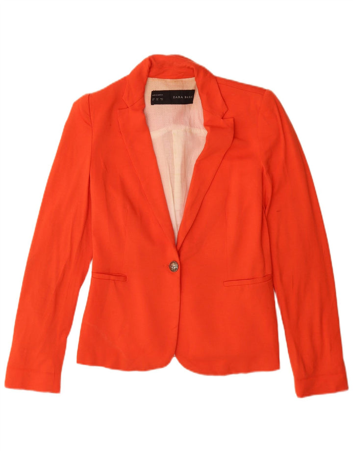 Zara Dame 1 Knap Blazer Jacket UK 6 XS Orange